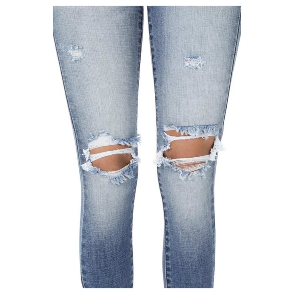 NEW- Stretchy High Rise Straight Skinny Jeans - Picture 2 of 4